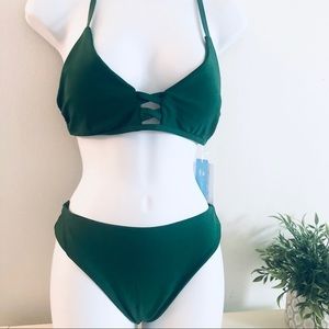CUPSHE Green T- Back Bikini